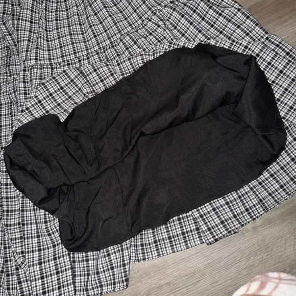 English Factory plaid A-line tiered midi dress - Picture 6 of 10